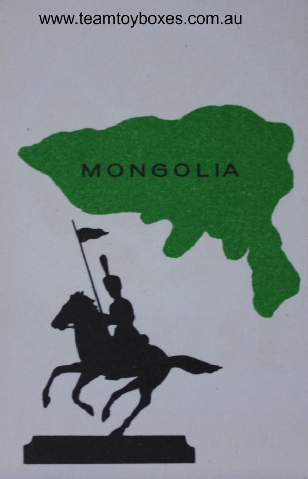 PARTS ONLY - Risk Strategy Board Game 1959 South African Version - (1) Mongolia Card Only
