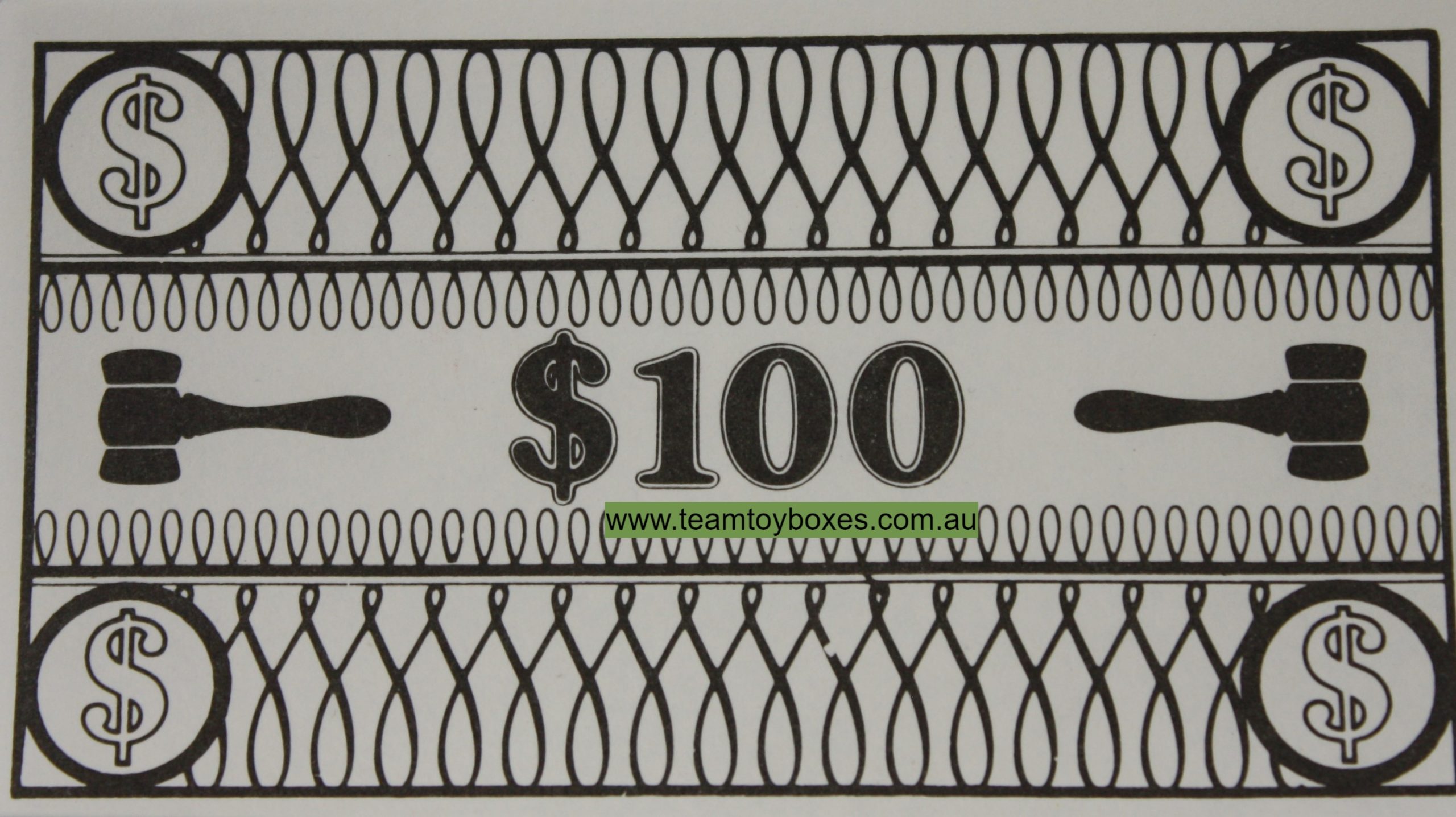 Parts Only - Golden Hammer Board Game - (1) Pack of 10 $100 Money Only