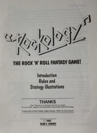 PARTS ONLY - Rockology Board Game - (1) Rule Book Only