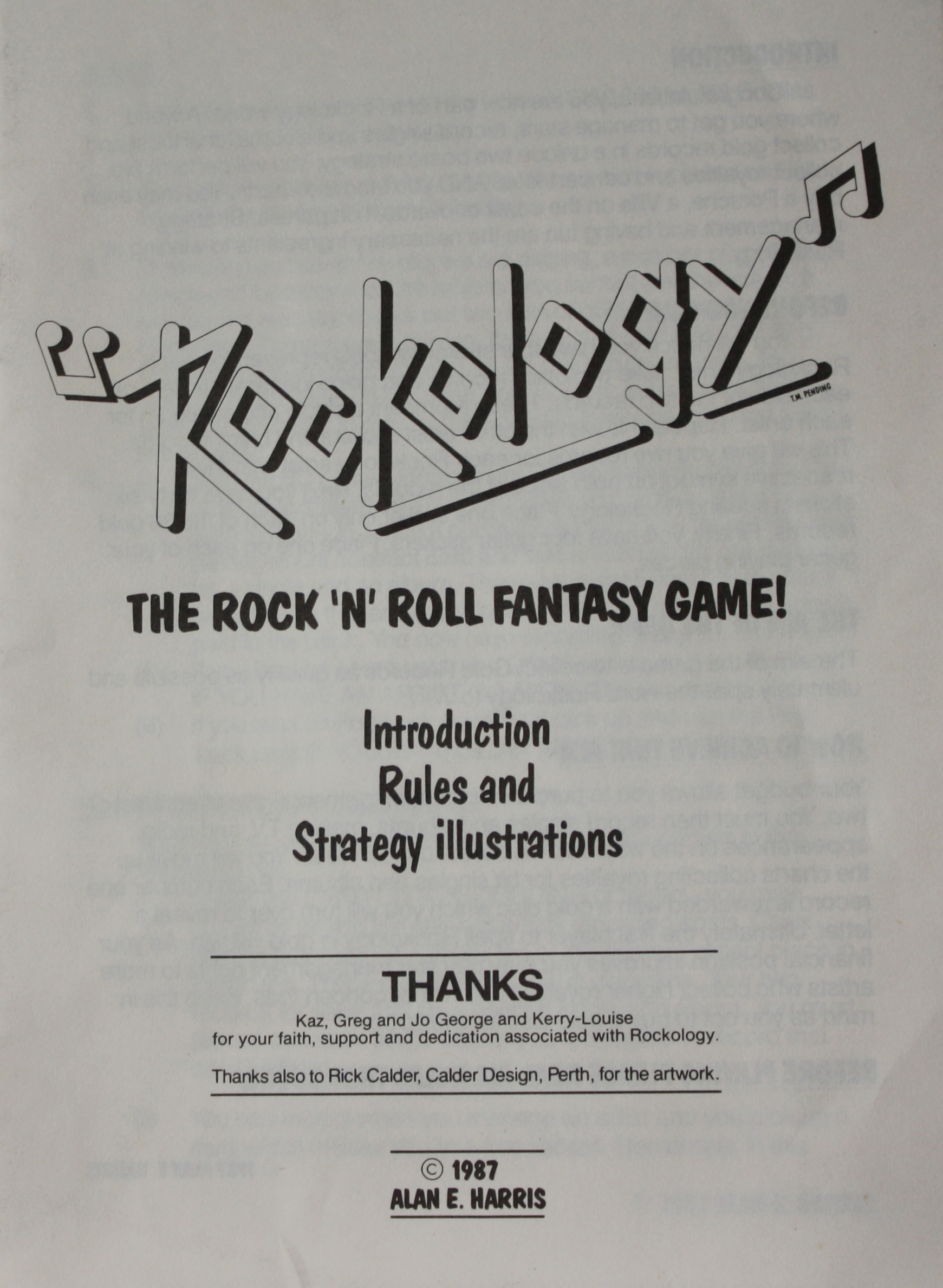 PARTS ONLY - Rockology Board Game - (1) Rule Book Only