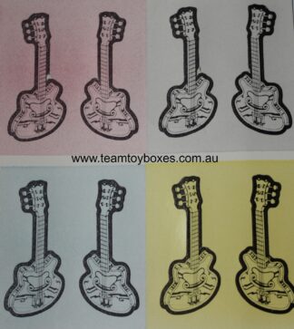 PARTS ONLY - Rockology Board Game - (1) Set of 4 Guitar Stickers Only