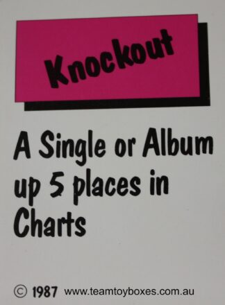 PARTS ONLY - Rockology Board Game - (1) Chartbuster Card Only