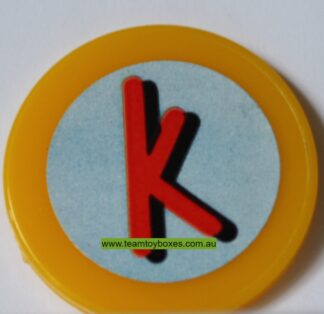 PARTS ONLY - Rockology Board Game - (1) Letter K Gold Disc Only