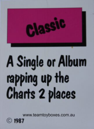 PARTS ONLY - Rockology Board Game - (1) Chartbuster Card Only