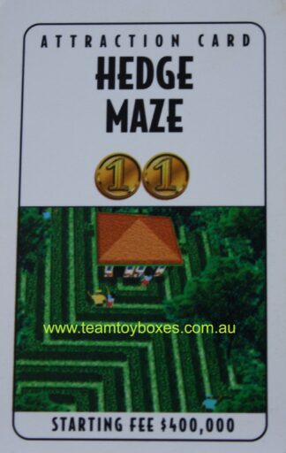 PARTS ONLY - RollerCoaster Tycoon Board Game - (1) Hedge Maze Attraction Card Only