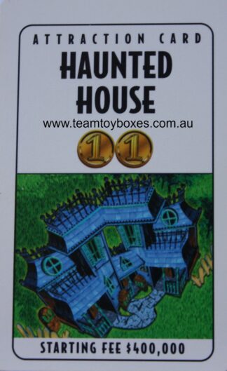 PARTS ONLY - RollerCoaster Tycoon Board Game - (1) Haunted House Attraction Card