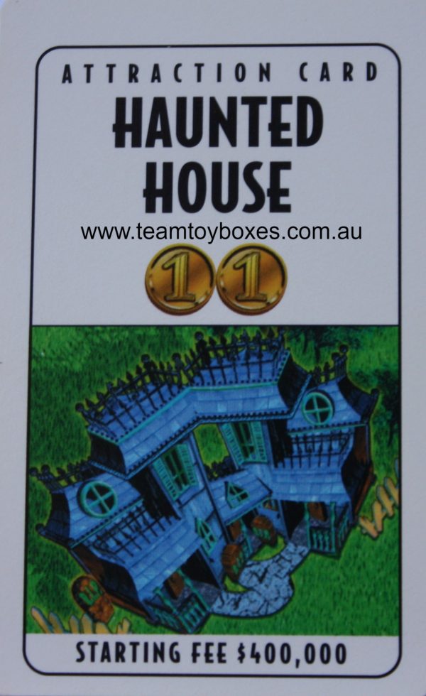 PARTS ONLY - RollerCoaster Tycoon Board Game - (1) Haunted House Attraction Card