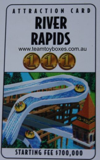 PARTS ONLY - RollerCoaster Tycoon Board Game - (1) River Rapids Attraction Card