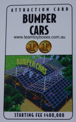 PARTS ONLY - RollerCoaster Tycoon Board Game - (1) Bumper Cars Attraction Card Only