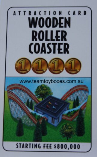 PARTS ONLY - RollerCoaster Tycoon Board Game - (1) Wooden Roller Coaster Attraction Card