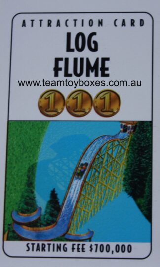 PARTS ONLY - RollerCoaster Tycoon Board Game - (1) Log Flume Attraction Card
