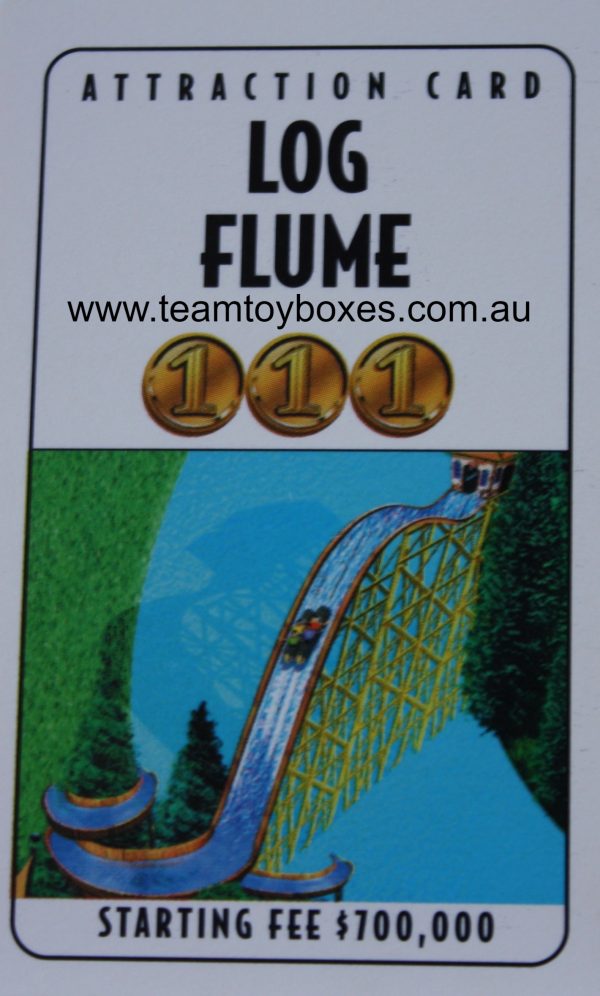PARTS ONLY - RollerCoaster Tycoon Board Game - (1) Log Flume Attraction Card