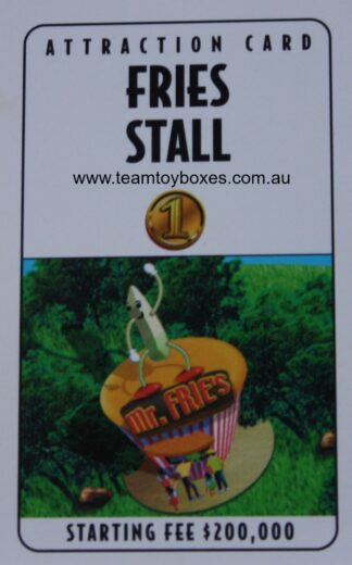 PARTS ONLY - RollerCoaster Tycoon Board Game - (1) Fries Stall Attraction Card