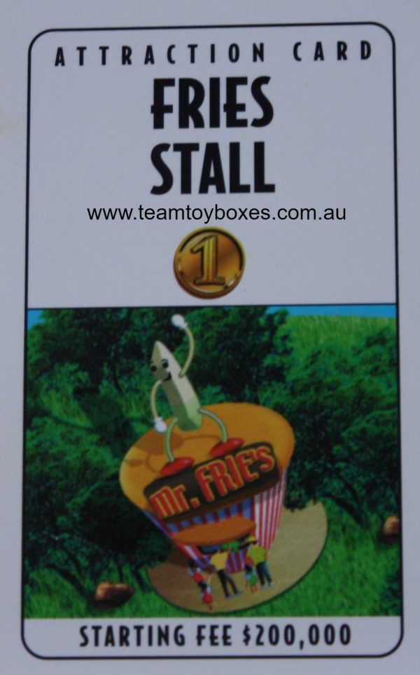 PARTS ONLY - RollerCoaster Tycoon Board Game - (1) Fries Stall Attraction Card