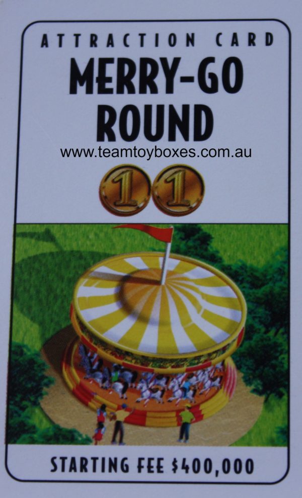 PARTS ONLY - RollerCoaster Tycoon Board Game - (1) Merry-Go-Round Attraction Card