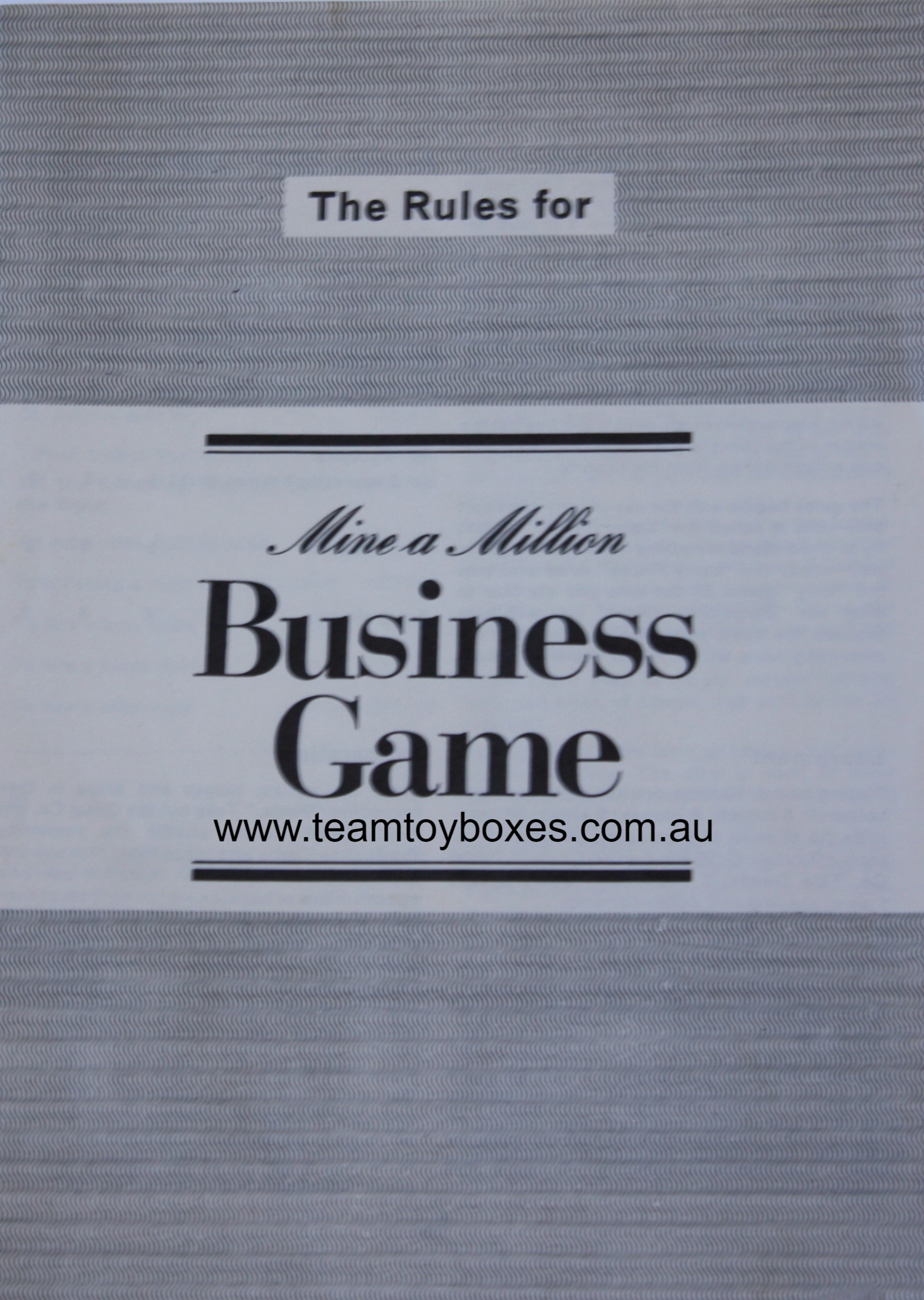 PARTS ONLY - Mine A Million Business Board Game - (1) Rule Book Only