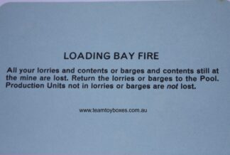 PARTS ONLY - Mine A Million Business Board Game - (1) Loading Bay Fire Card Only