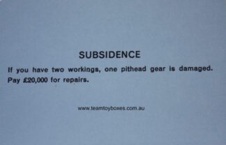 PARTS ONLY - Mine A Million Business Board Game - (1) Subsidence Card Only