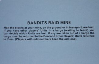 PARTS ONLY - Mine A Million Business Board Game - (1) Bandits Raid Mine Card Only