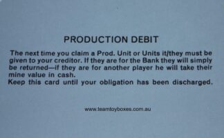 PARTS ONLY - Mine A Million Business Board Game - (1) Production Debit Card Only
