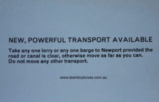 PARTS ONLY - Mine A Million Business Board Game - (1) New, Powerful Transport Available Card Only