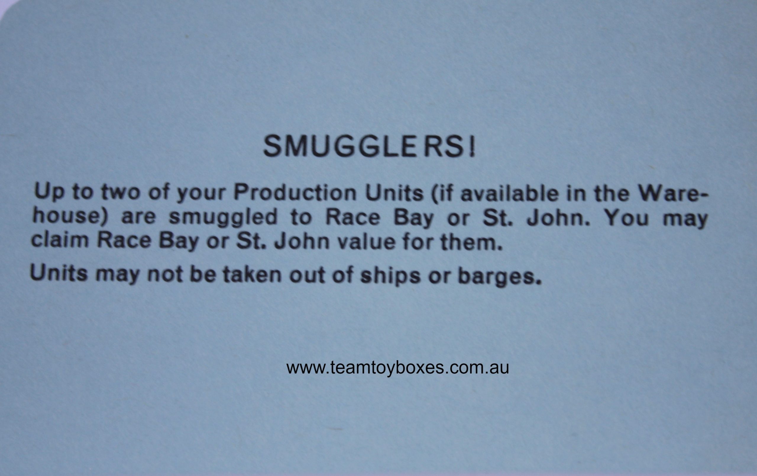 PARTS ONLY - Mine A Million Business Board Game - (1) Smugglers Card Only