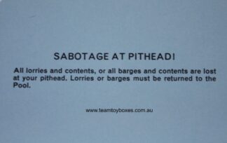 PARTS ONLY - Mine A Million Business Board Game - (1) Sabotage At Pithead Card Only