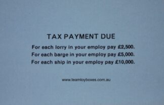 PARTS ONLY - Mine A Million Business Board Game - (1) Tax Payment Due Card Only