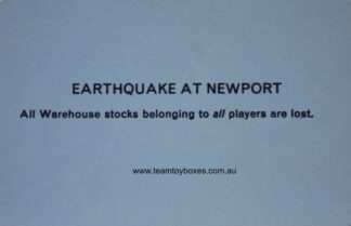 PARTS ONLY - Mine A Million Business Board Game - (1) Earthquake At Newport Card Only