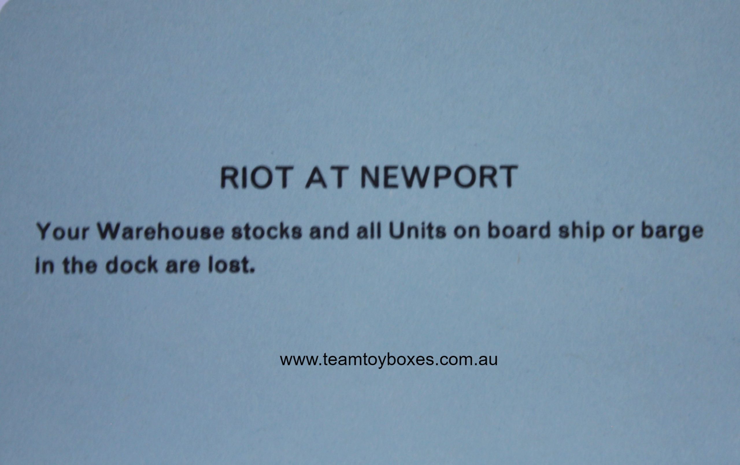 PARTS ONLY - Mine A Million Business Board Game - (1) Riot At Newport Card Only