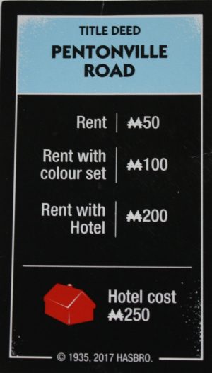 PARTS ONLY - Monopoly Board Game "Cheaters" Edition - (1) Pentonville Road Title Deed Card Only