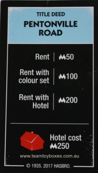 PARTS ONLY - Monopoly Board Game "Cheaters" Edition - (1) Pentonville Road Title Deed Card Only