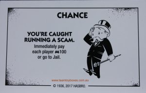 PARTS ONLY - Monopoly Board Game "Cheaters" Edition - (1) #12 Chance Card Only