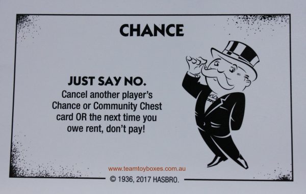 PARTS ONLY - Monopoly Board Game "Cheaters" Edition - (1) #8 Chance Card Only
