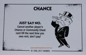 PARTS ONLY - Monopoly Board Game "Cheaters" Edition - (1) #8 Chance Card Only