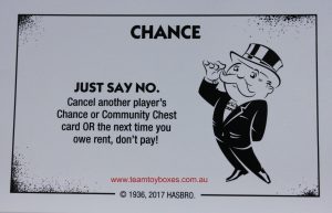 PARTS ONLY - Monopoly Board Game "Cheaters" Edition - (1) #11 Chance Card Only