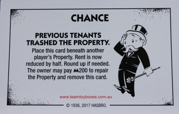 PARTS ONLY - Monopoly Board Game "Cheaters" Edition - (1) #5 Chance Card Only