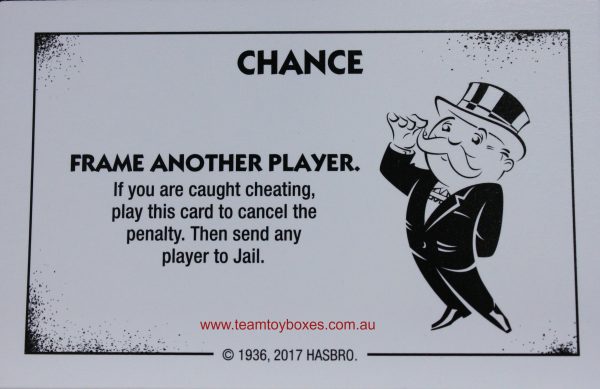 PARTS ONLY - Monopoly Board Game "Cheaters" Edition - (1) #1 Chance Card Only