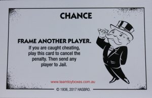 PARTS ONLY - Monopoly Board Game "Cheaters" Edition - (1) #1 Chance Card Only