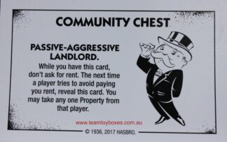 PARTS ONLY - Monopoly Board Game "Cheaters" Edition - (1) #10 Community Chest Card Only