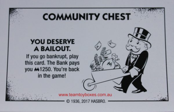 PARTS ONLY - Monopoly Board Game "Cheaters" Edition - (1) #8 Community Chest Card Only
