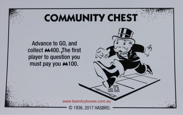 PARTS ONLY - Monopoly Board Game "Cheaters" Edition - (1) #6 Community Chest Card Only