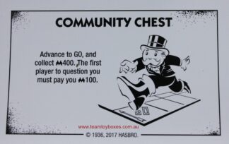 PARTS ONLY - Monopoly Board Game "Cheaters" Edition - (1) #6 Community Chest Card Only