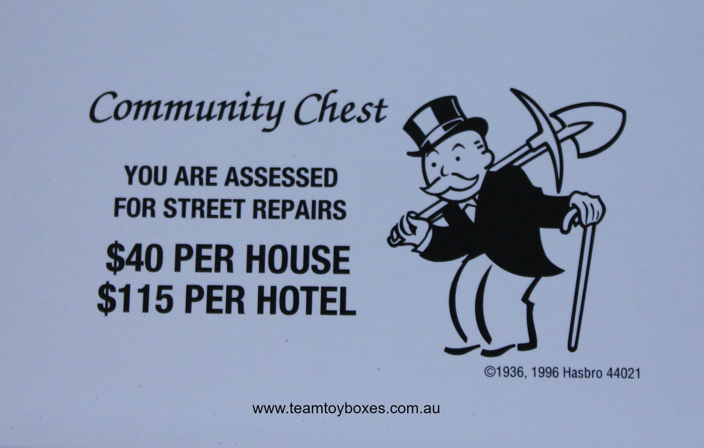 PARTS ONLY - Monopoly Board Game 2006 Hasbro Version - #14 Community Chest Card Only