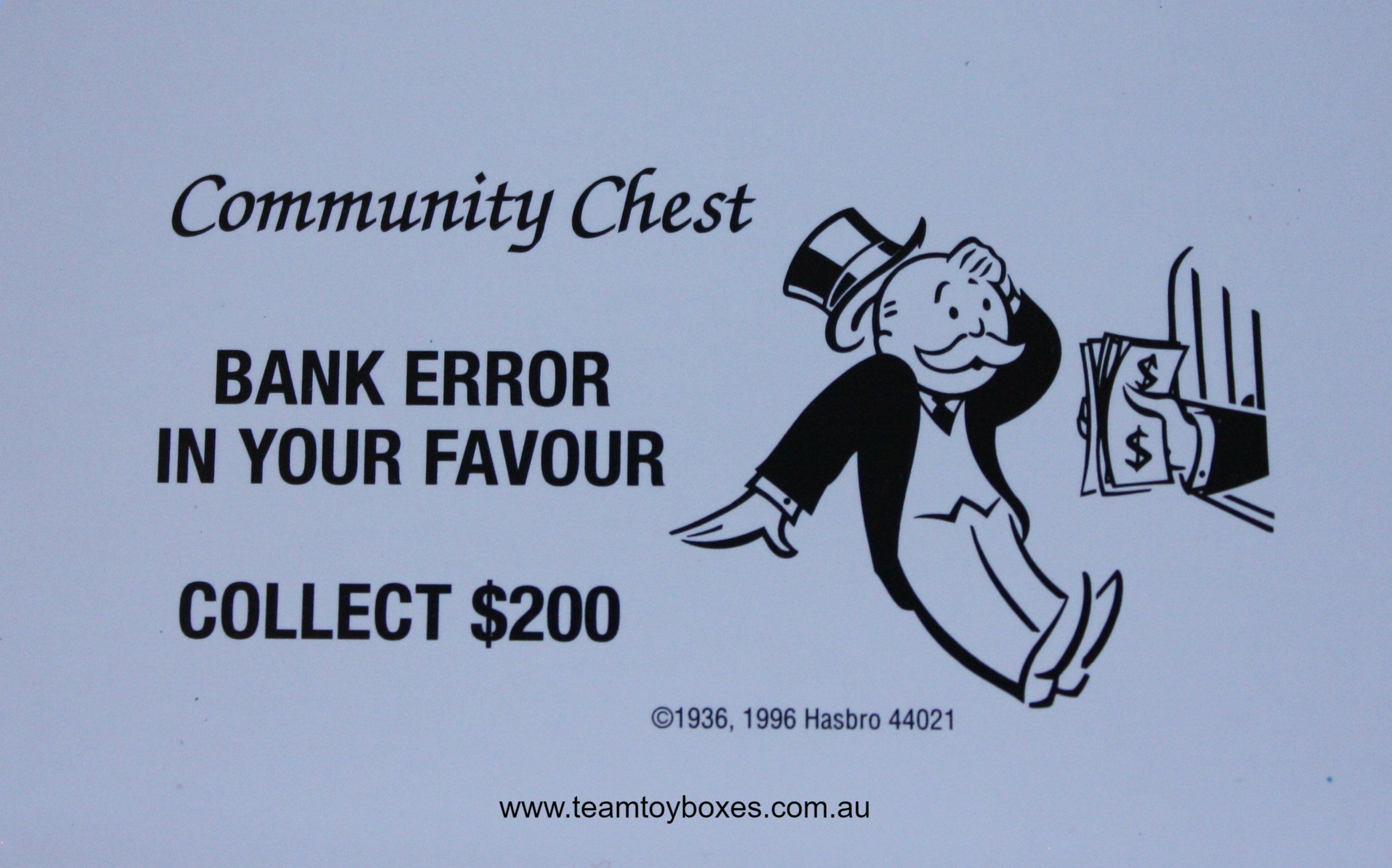 PARTS ONLY - Monopoly Board Game 2006 Hasbro Version - #16 Community Chest Card Only