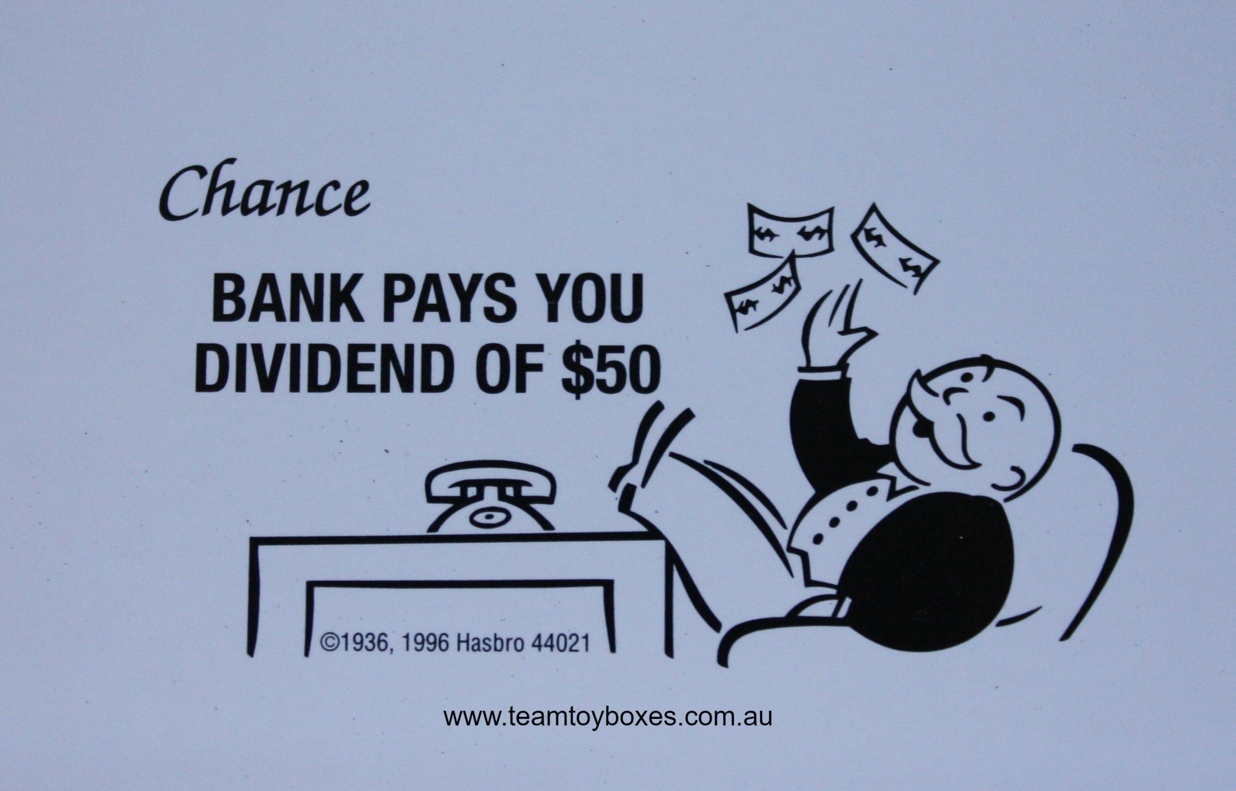 PARTS ONLY - Monopoly Board Game 2006 Hasbro Version - #2 Chance Card Only