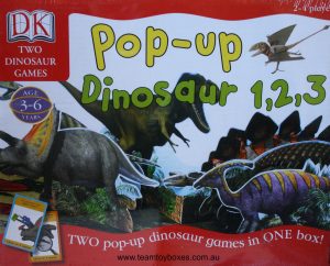 Pop-Up Dinosaur 1, 2 ,3 Board Games - New