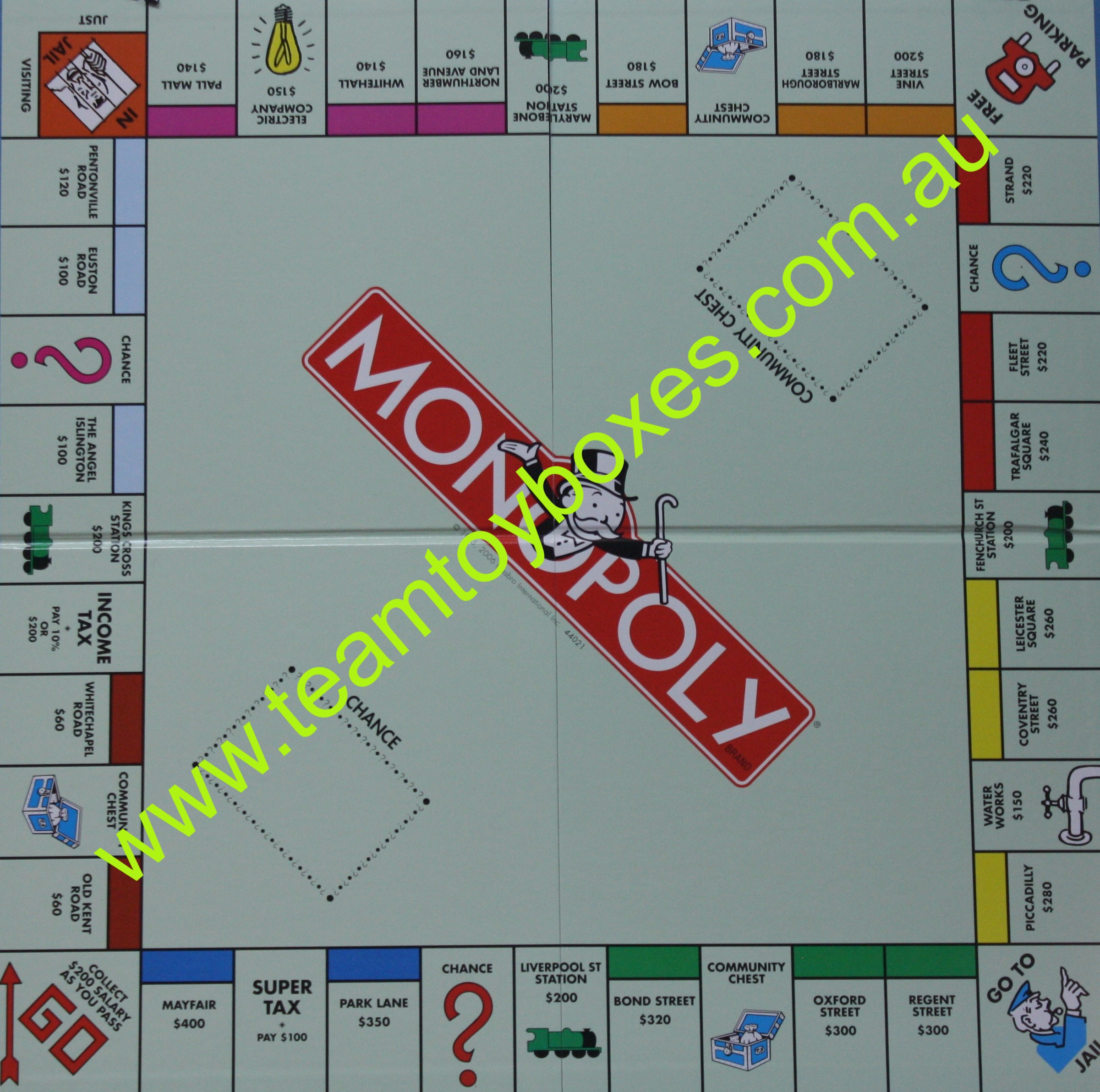 PARTS ONLY - Monopoly Board Game 2006 Hasbro Version - (1) Game Board Only