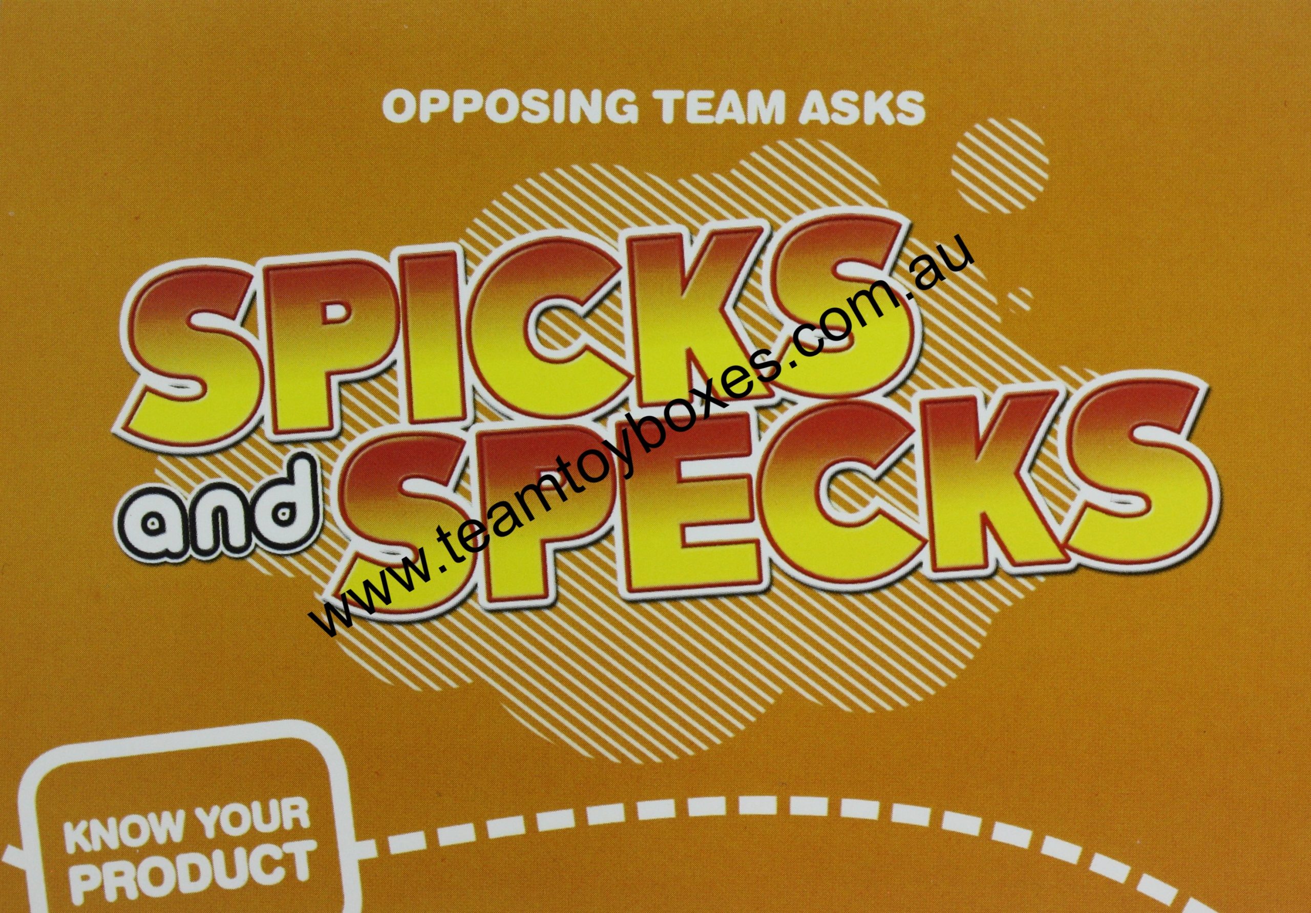 PARTS ONLY - Spicks And Specks The Board Game - (1) Pack of 43 "Know your Product" Question Cards Only