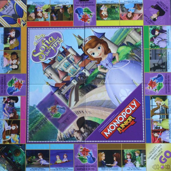 PARTS ONLY - Sofia The First Monopoly Junior Board Game - English and French Edition - (1) Game Board Only